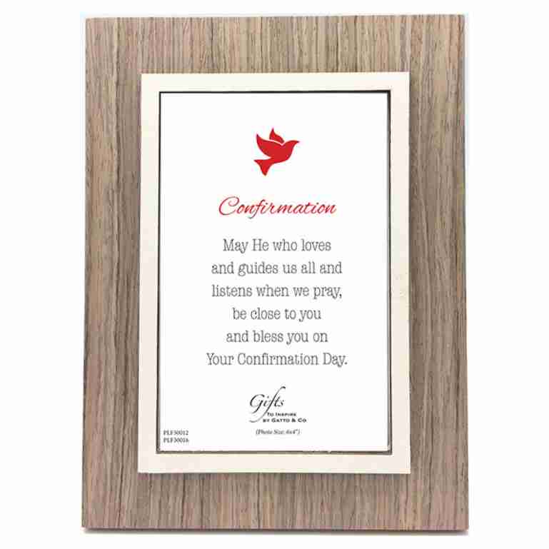 Confirmation Frame 6x4" - Brown Wood